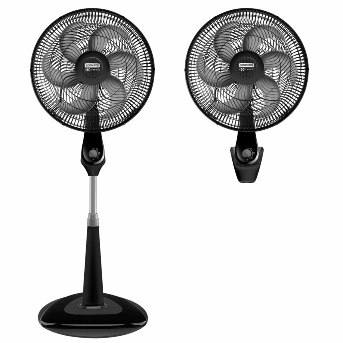 Ventilador SAMURAI Extremo 2 En 1 Pedestal o Pared - Negro