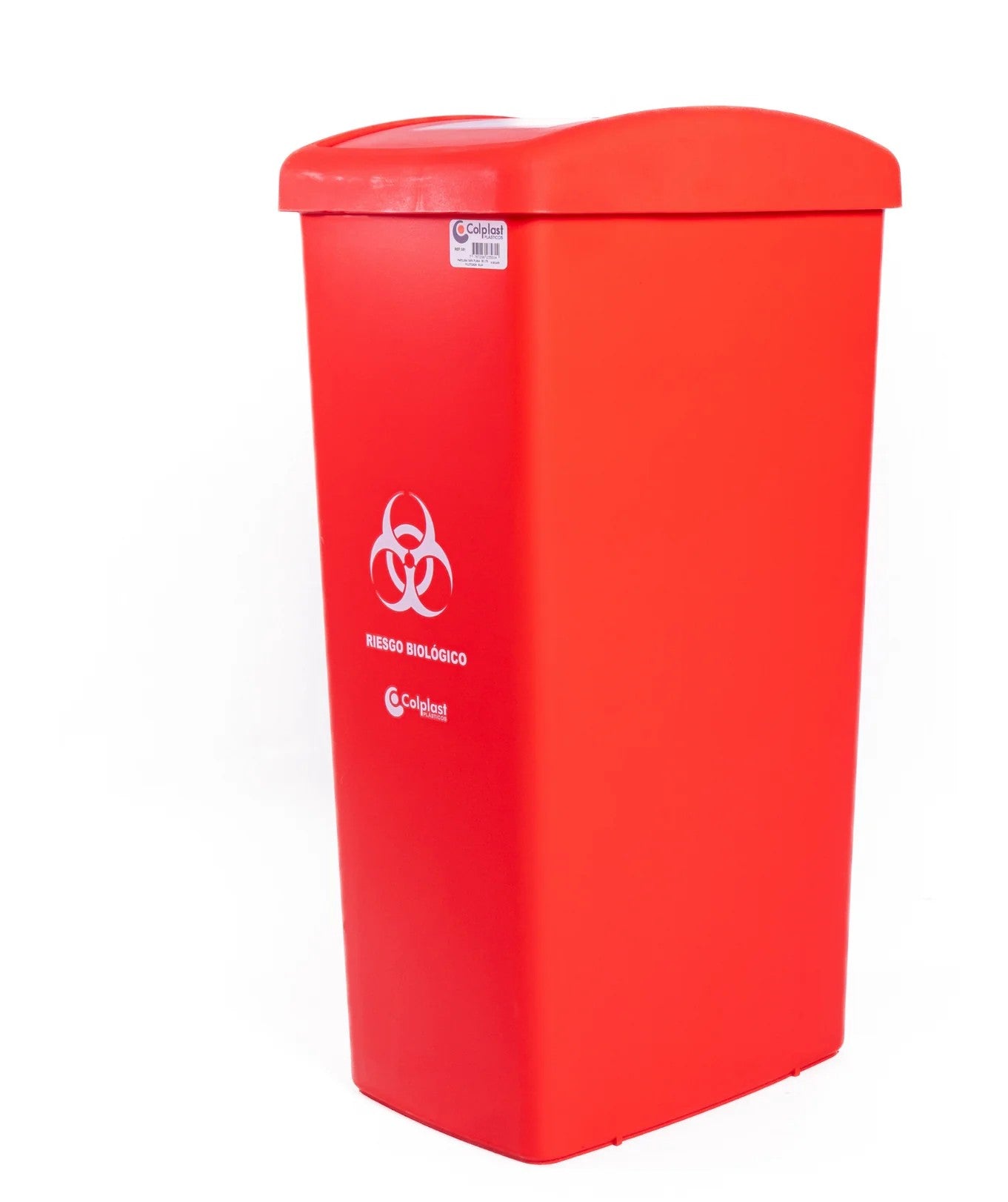 Papelera Tapa Plana 55 Litros Colplast Roja