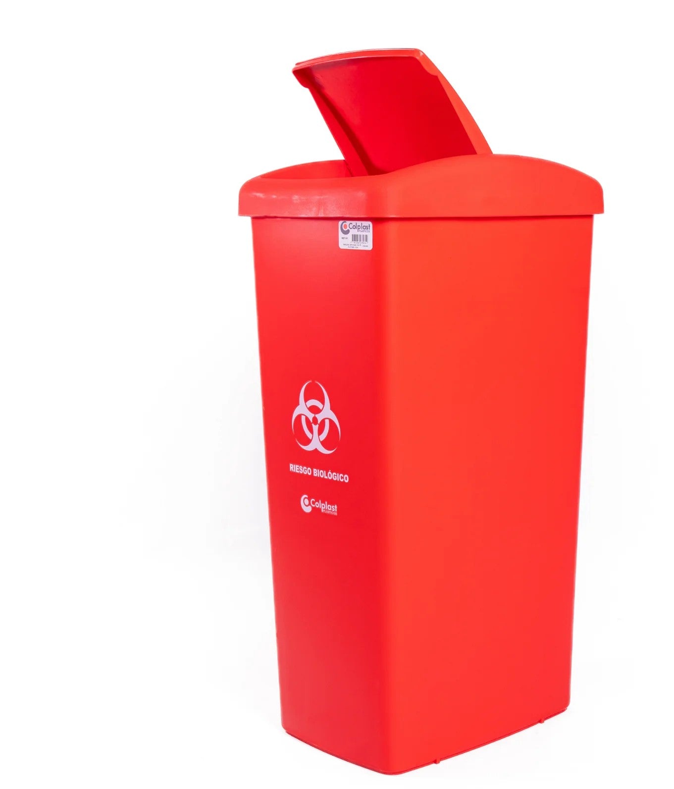 Papelera Tapa Plana 55 Litros Colplast Roja