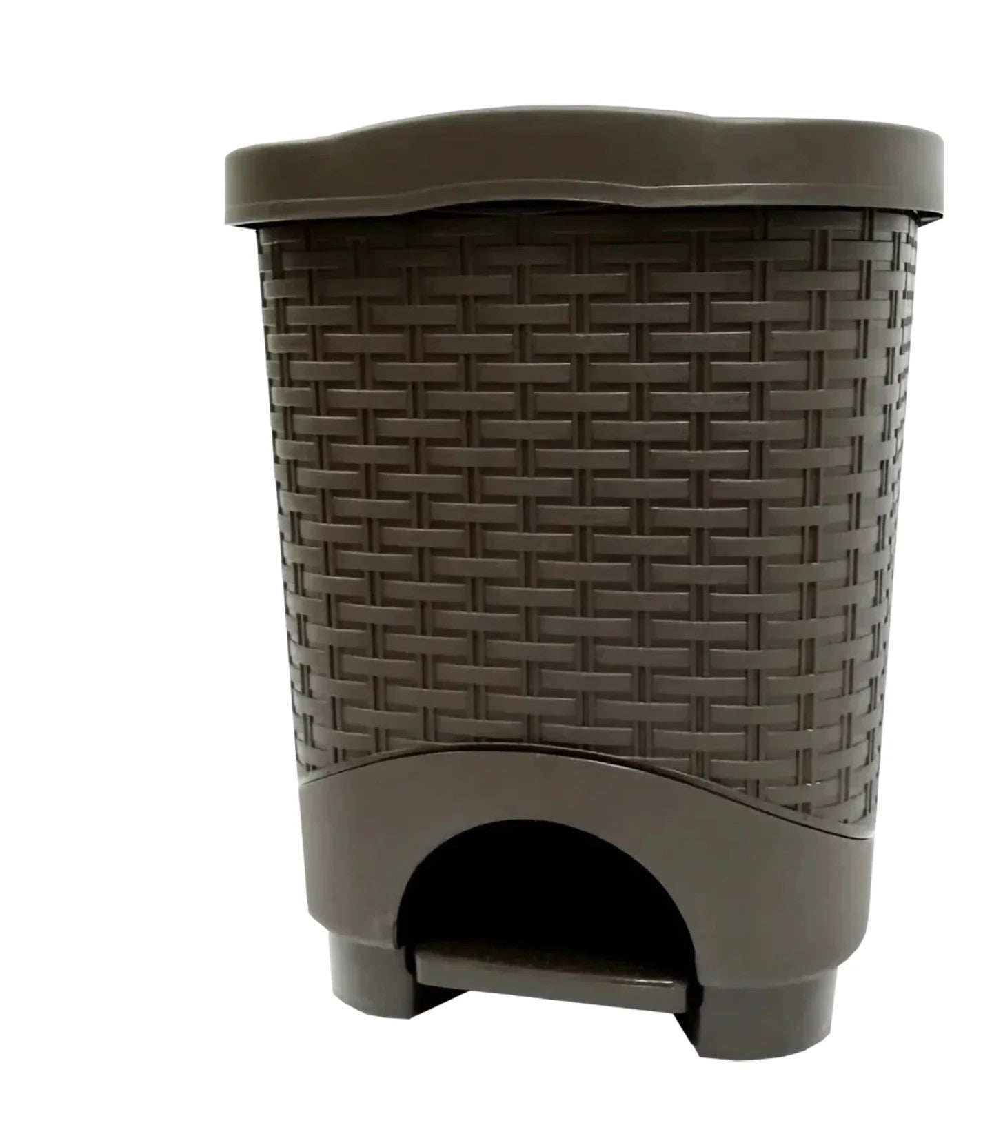 Papelera Rattan Pedal 12 Litros Colplast Wengue