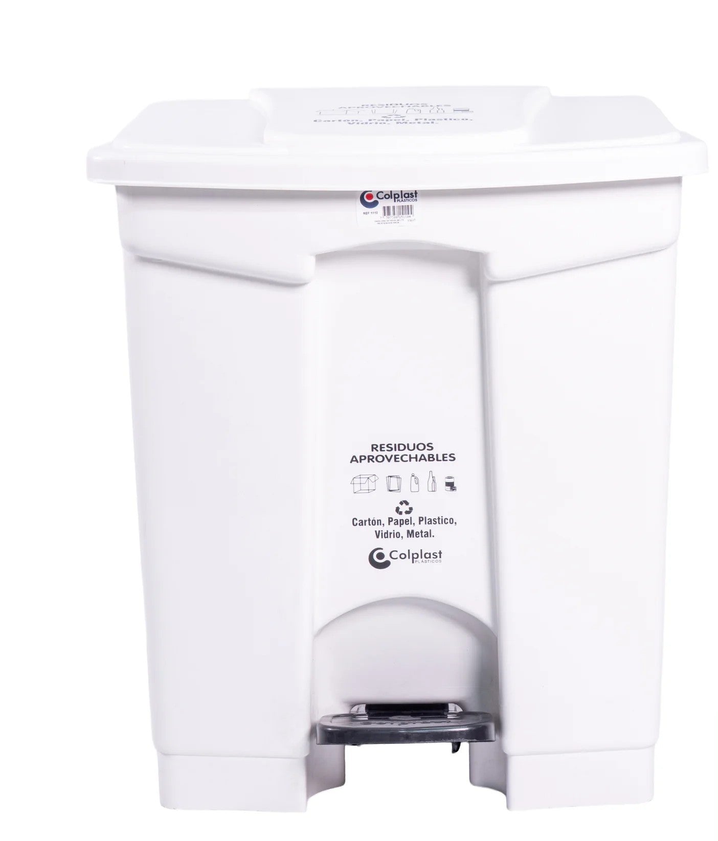 Papelera Cuadrada Pedal 60 LT Colplast Blanca