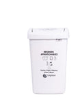 Papelera Tapa Plana 36 Litros Colplast Blanca