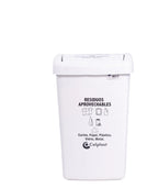 Papelera Tapa Plana 36 Litros Colplast Blanca