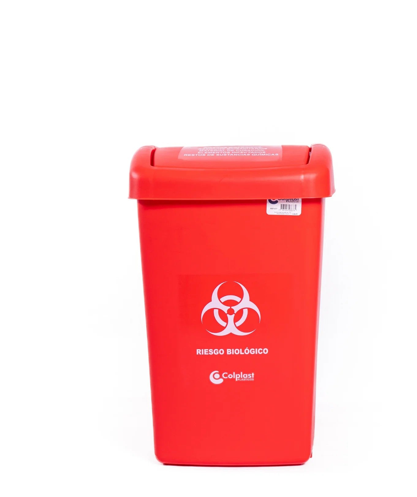 Papelera Tapa Plana 36 Litros Colplast Roja
