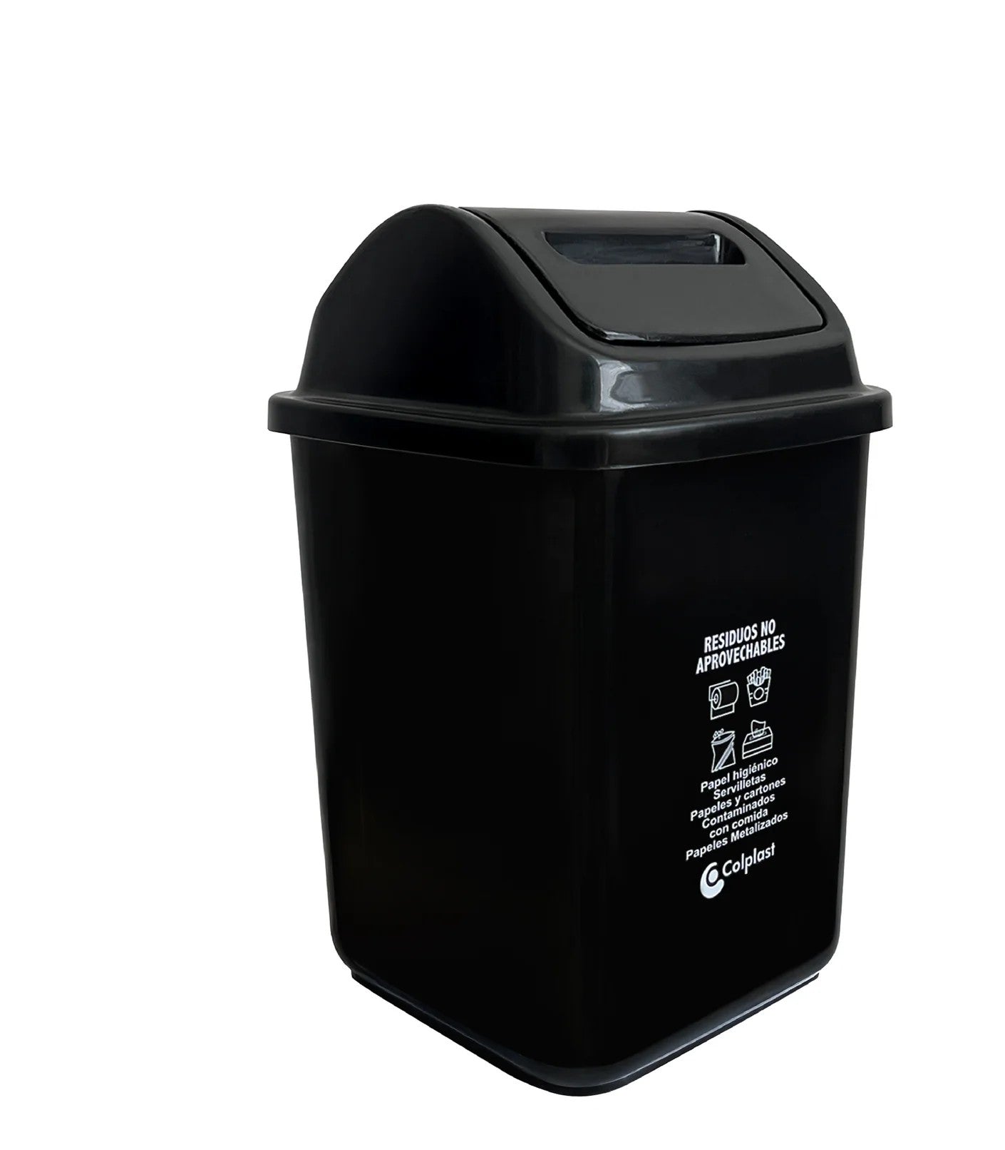 Papelera Vaivén 10 Lt Colplast Negra