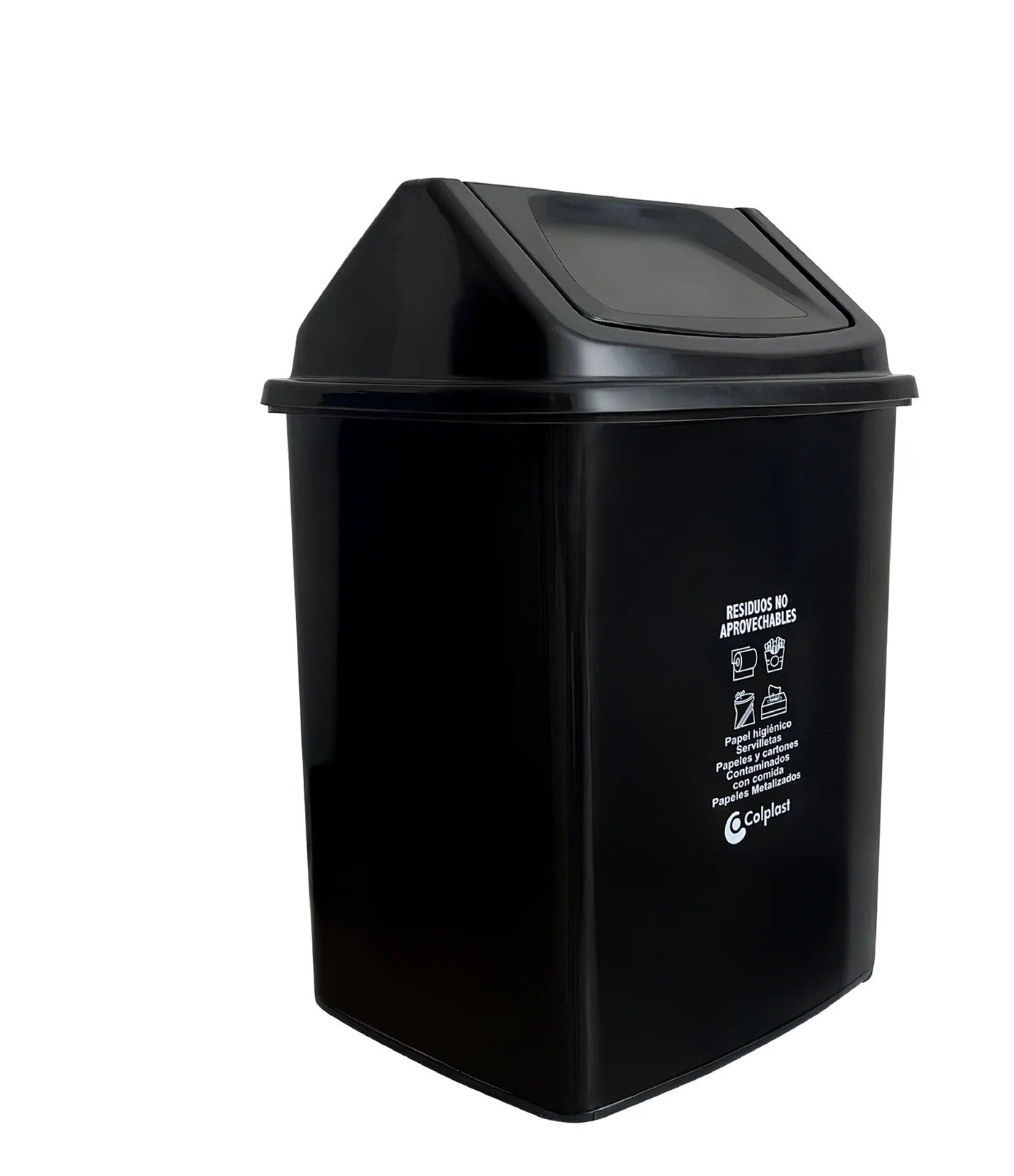 Papelera Vaiven 14 Litros Colplast Negra
