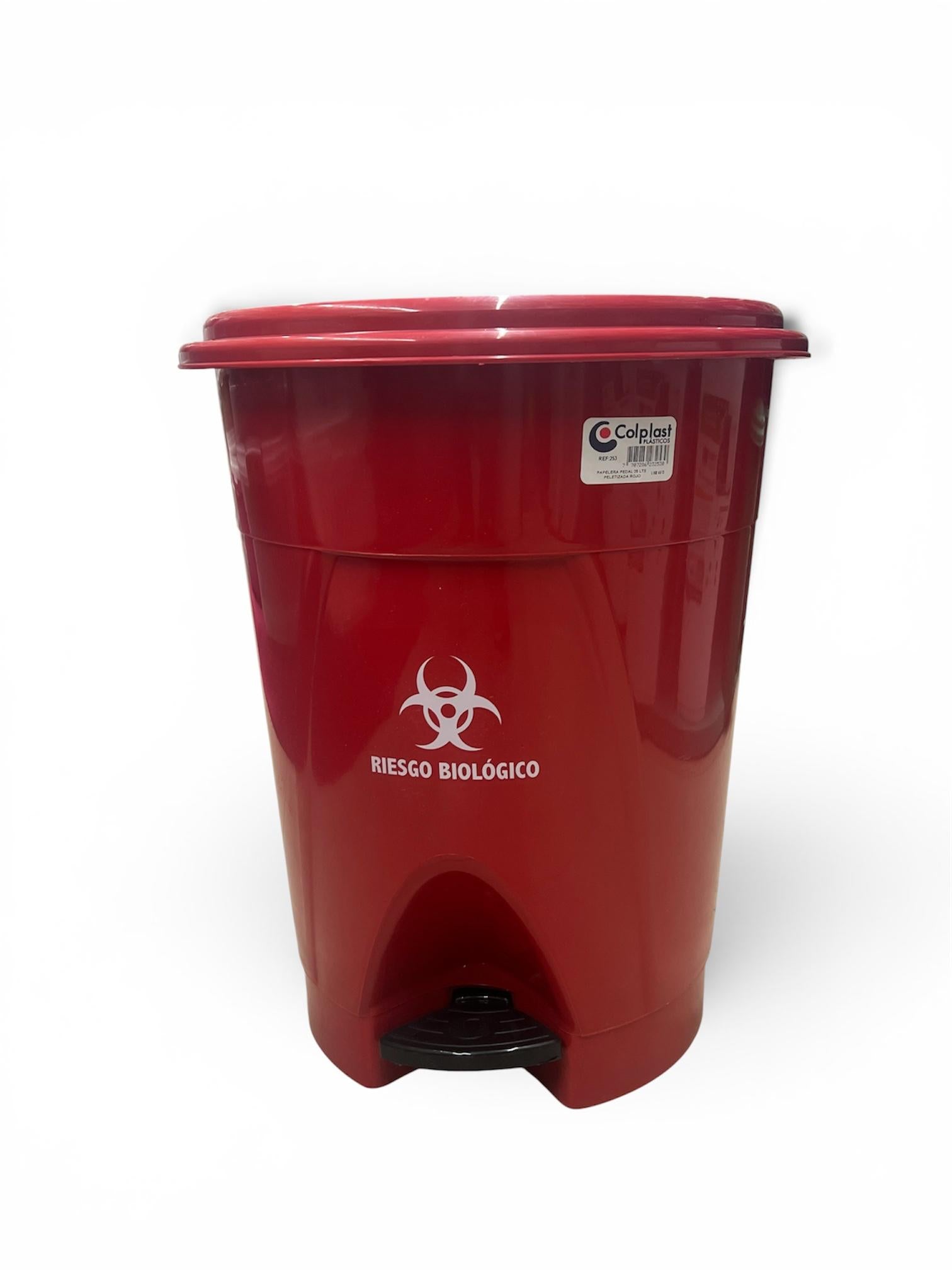Papelera Pedal 25 Litros Colplast Roja