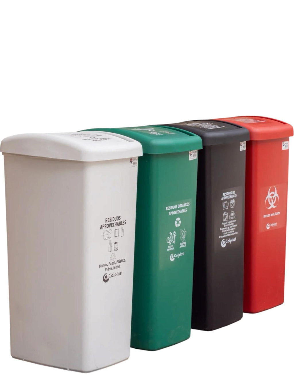 Papelera Tapa Plana 55 Litros Colplast Blanca