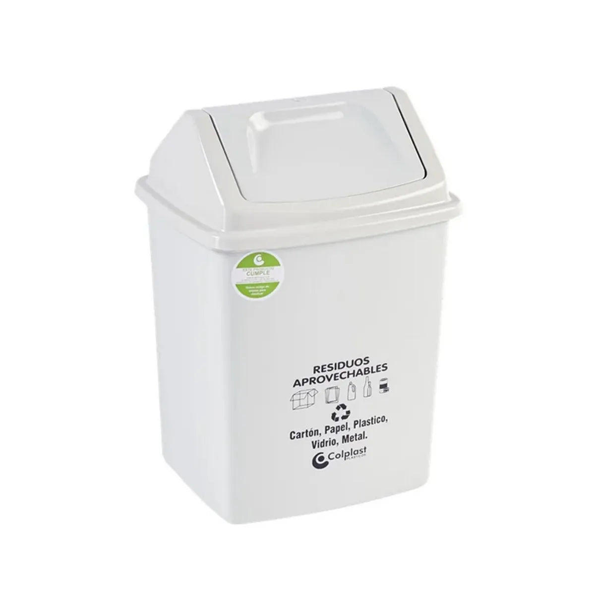 Papelera Vaiven 14 Litros Colplast Blanco